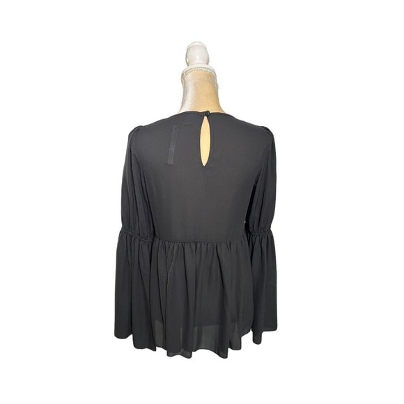ASOS Maternity Black Chiffon Blouse Size 2 Long Sleeve Top - Picture 3 of 7
